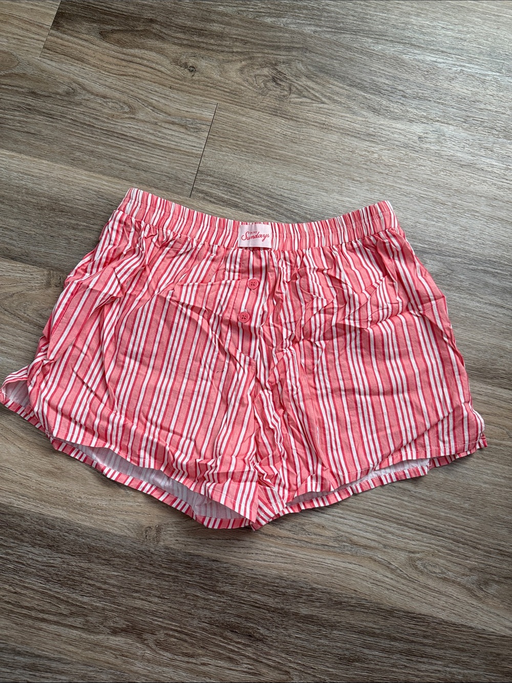 In My Sundays Red and White Striped Lounge Shorts